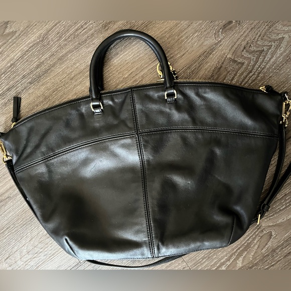 Authentic Tory Burch Leopard slouchy satchel - Picture 3 of 5